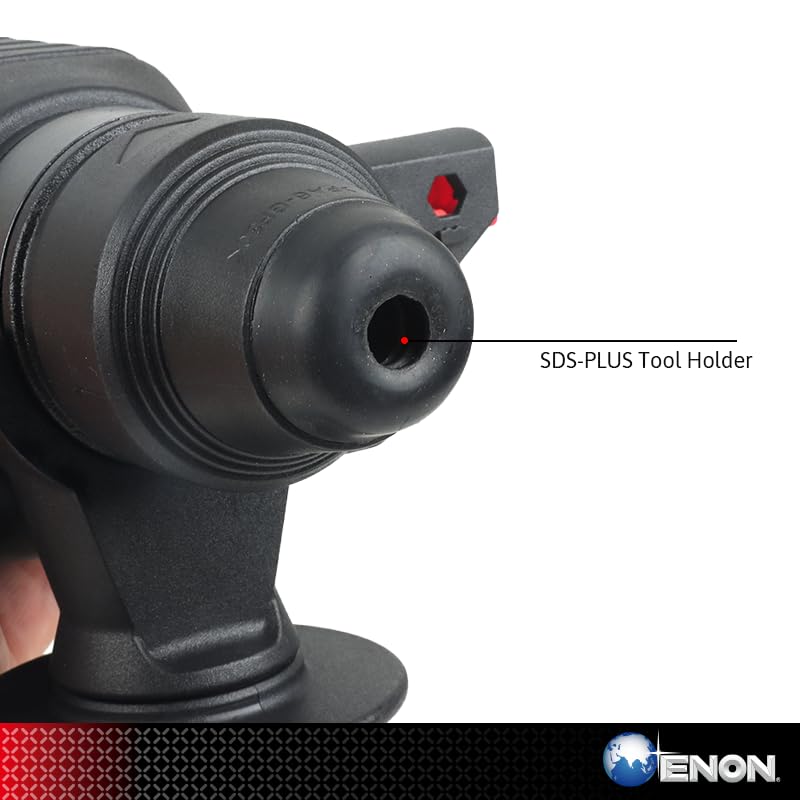 ENON 26Mm Hammer Drill Machine 800W, Reversible & Variable Speed Hammer Drill With Three Functions, 1100 Rpm With Drill Chuck Adaptor & Screwdriver Bits, Heavy Duty (Xe-2261), Red & Black ENON 26Mm Hammer Drill Machine 800W, Reversible & Variable Speed Hammer Drill With Three Functions, 1100 Rpm With Drill Chuck Adaptor & Screwdriver Bits, Heavy Duty (Xe-2261), Red & Black